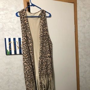 Cheetah fringe vest